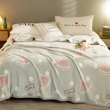 

Snow fleece Bed Blanket Soft Flannel Blanket Queen King Warm Plaids for Beds mantas Throw Blankets travel air thicking winter