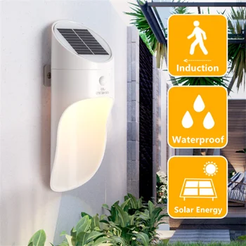 

Solar Wall Lamp LED Light Motion Sensor Wall Lampara Garden Light Energy Saving Human Body Induction Outdoor Waterproof Decor