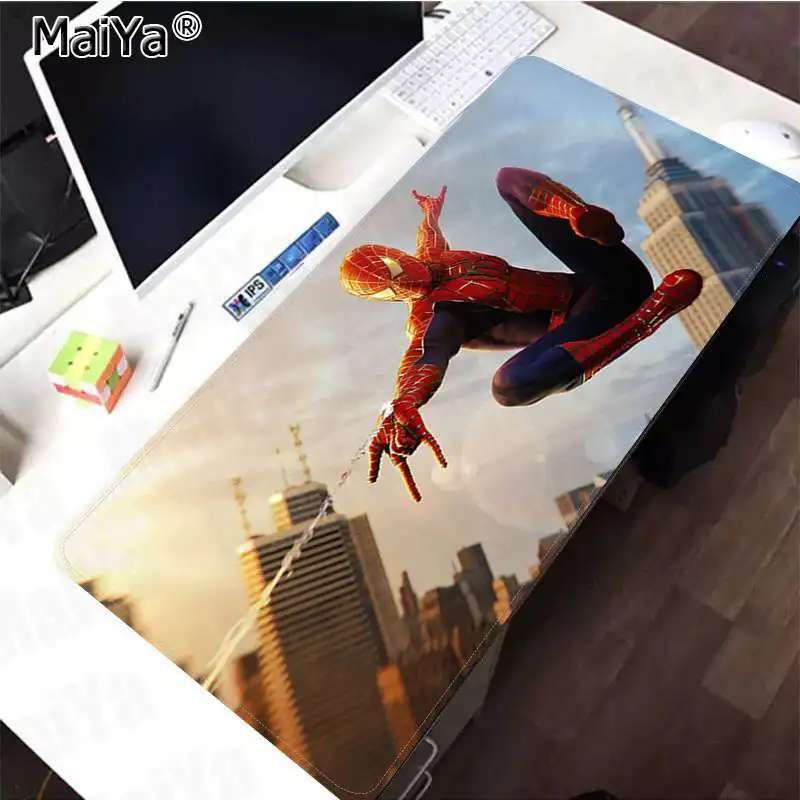Maiya Новинка Marvel Comics Человек-паук резиновый ПК компьютерный игровой коврик для мыши - Цвет: Lock Edge 30x80cm