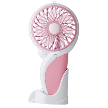 

AD-Handheld Electric Mini Portable Outdoor Fan Foldable Handle Desktop Cartoon Usb Rechargeable Fan With Led Light Cooling Fan P