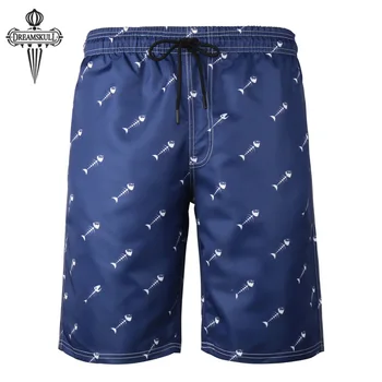

Beach Shorts New Fashion M-6XL Size Print men beach shorts Elastic Waist Quick Dry men beach fish bone shorts de bain homme