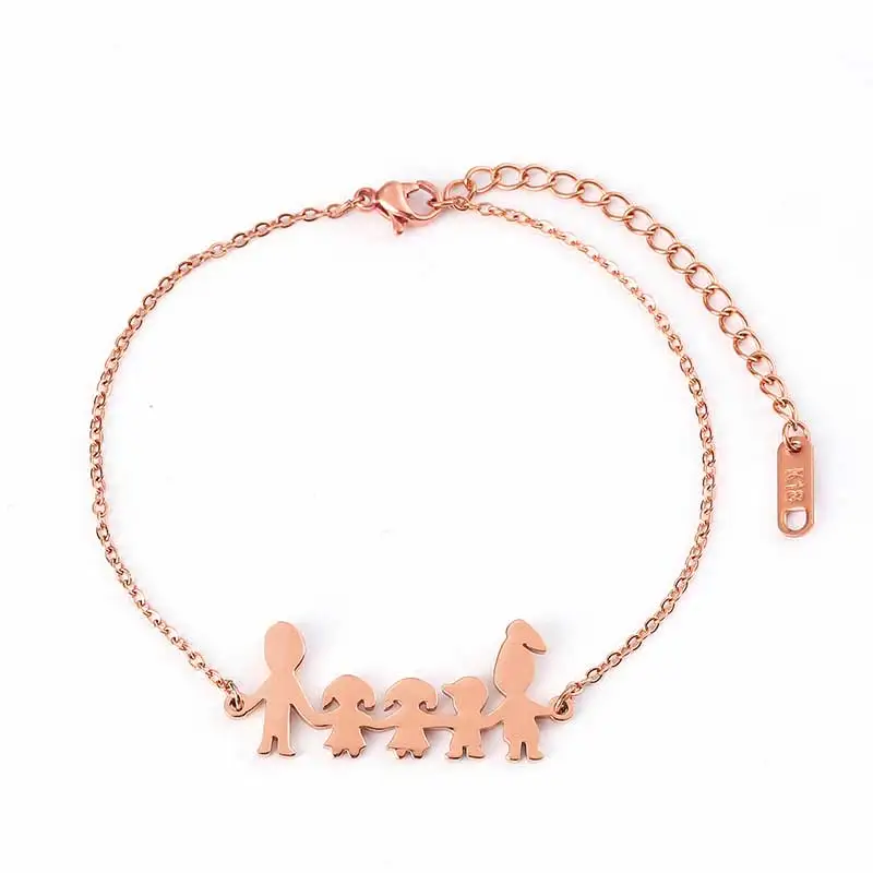 Изготовленный На Заказ Детский семейный браслет Pulseira, серебро, розовое золото, Femme, модные ювелирные изделия, выгравированные дети, имя ребенка, подарок, любовь, Berloque - Окраска металла: 10R