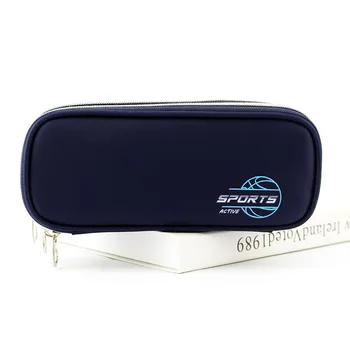 

Simple Large-capacity Canvas Pencil Bag Three Sandwich Solid Color Student Stationery Box Pencil Bag