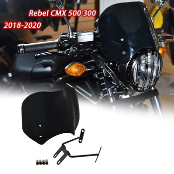 

for Honda CMX300 CMX500 Rebel CMX 300 500 2017-2020 Windsn Windshield Shield Sn with Bracket (Smoke)