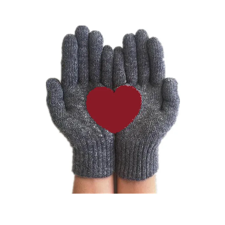 WEPBEL, зимние теплые кашемировые перчатки, толстые, Мультяшные, с принтом Love, шерстяные, вязаные, полный палец, женские, модные, рождественские перчатки