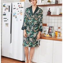 Халат мужской пижамы для мужчин вискоза атлас халат повседневное пеньюар мужской кимоно халат юката Ночная Одежда Домашняя одежда szlafrok