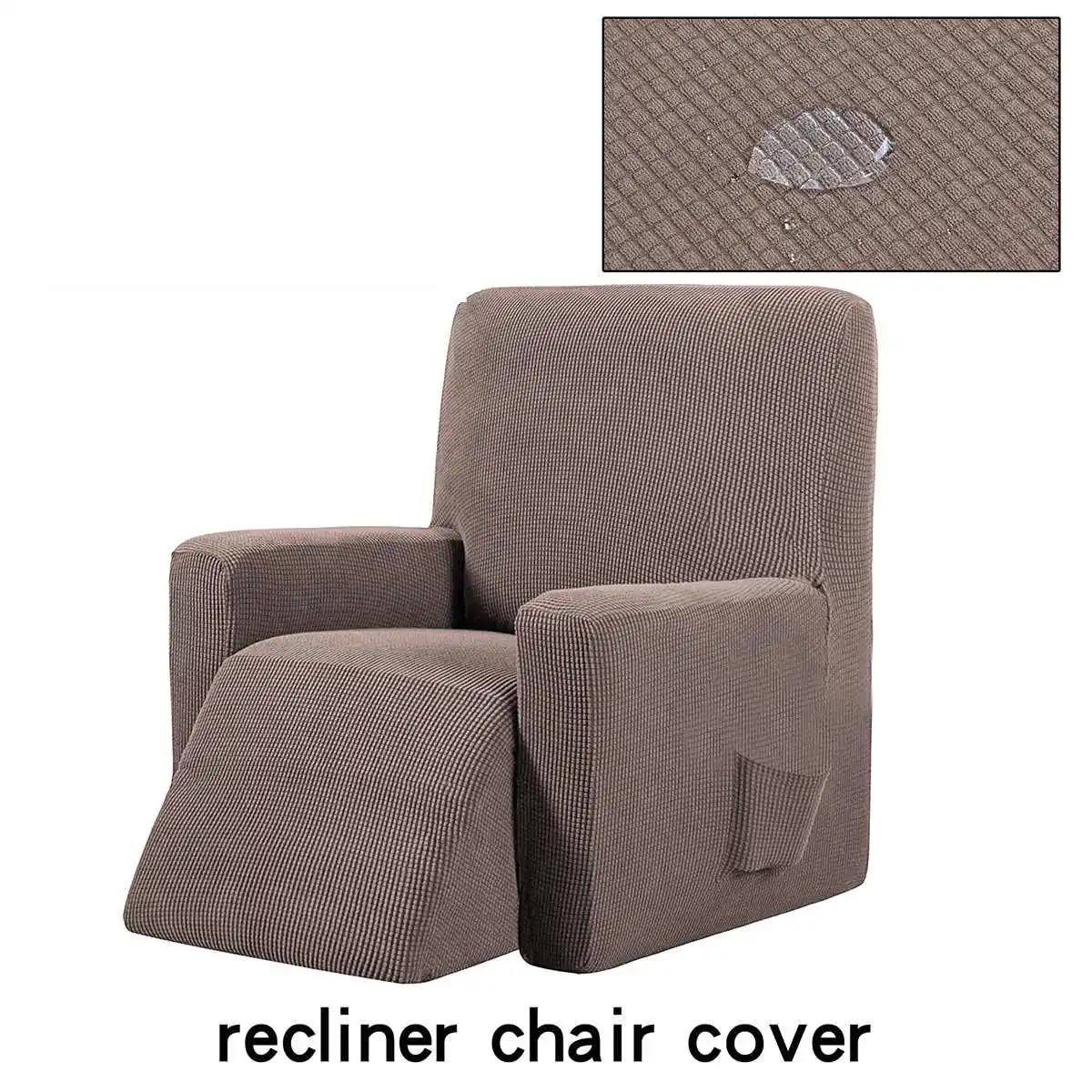 Recliner Couch Cover All-inclusive Sofa Cover Elasticity Stretch Anti-slip Furniture Slipcovers Chair Protector Single Seat Sofa - Цвет: Light coffee