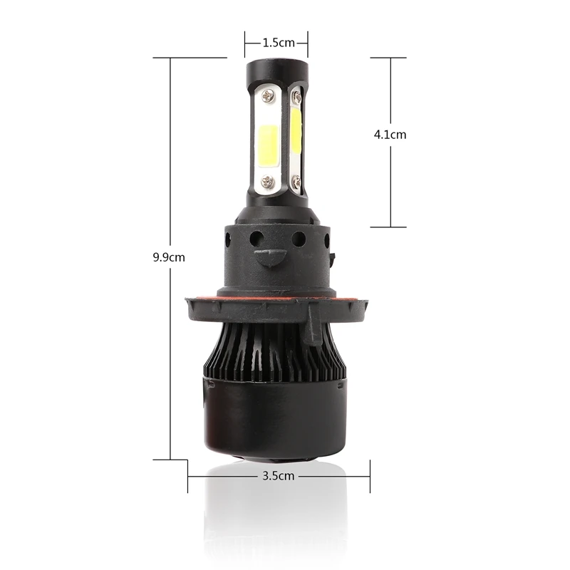 X7 H13 Car LED Headlight Bulbs 6500K 72W 8000LM COB LED Headlamp Fog Light Black