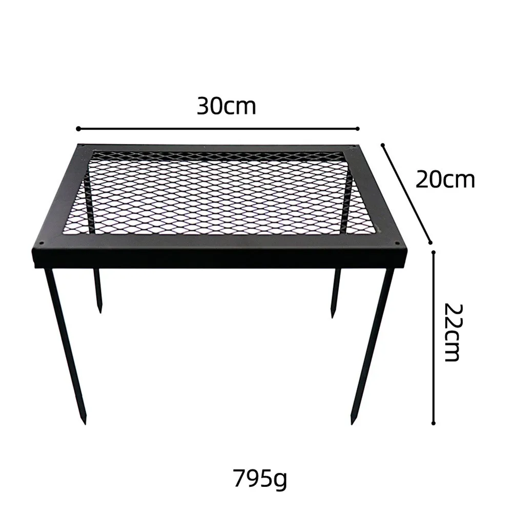 Iron Outdoor Camping Folding BBQ Grill Table Picnic Portable Barbecue Rack Table For Campfire 30*22*20cm Dining Table