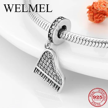 

Hot sale 925 Sterling Silver Charming Beautiful Piano fashion zircon Beads Fit Original Bracelet Pandora Jewelry making