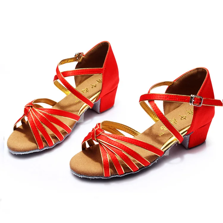

Children Latin Dance Practice Shoes Girls Dance Shoes for Women Semi-high Heeled Soft-Soled Shoes Children Latin Shoes