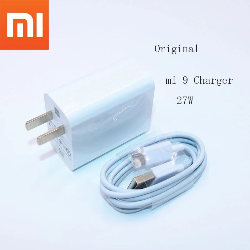 

Original forxiaomi mi 9 Charger 27W QC 4.0 quick Fast Charge Adapter Usb Type C Cable For mi9 mi8 mix 3 Max mi 9 se mi8