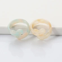 2pcs Fashion Natural Stone Rings Translucent Rhinestone Trendy Rings Wholesale Jewelry Accessories For Women Wedding Engagement