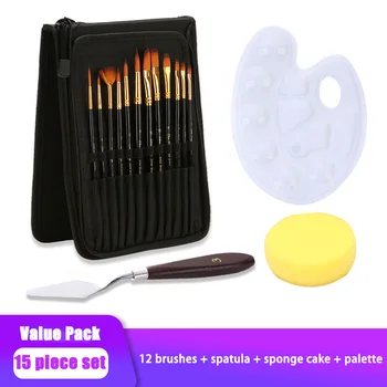 

12Pcs Artist Paint Brushes Set for Watercolor Acrylic Gouache Painting HFing