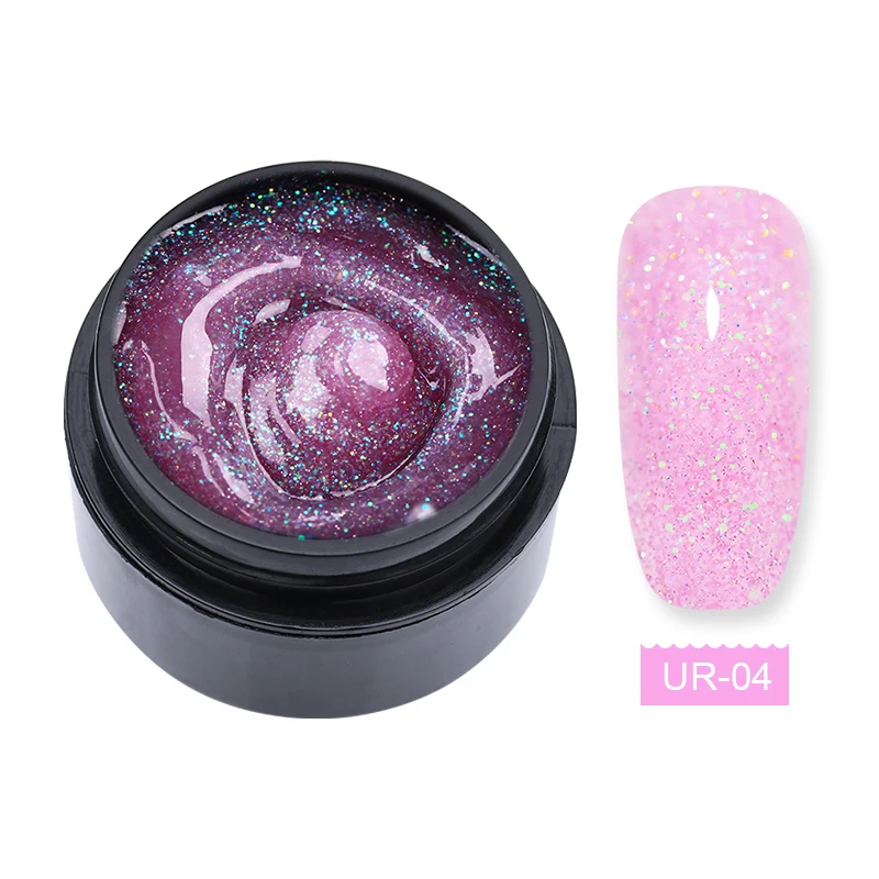 Glitter 4 Ur Sugar 15 мл поливинилхлоридный УФ-гель с розовым блеском, блестящий лазер для быстрого наращивания ногтей, строительный Гель-лак для ногтей - Цвет: Glitter 4