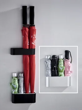 

Black Portable Wall Mounted Umbrella Stand Rack Solid Color Umbrella Storage Holder Shelf for Home Office Umbrella Holder