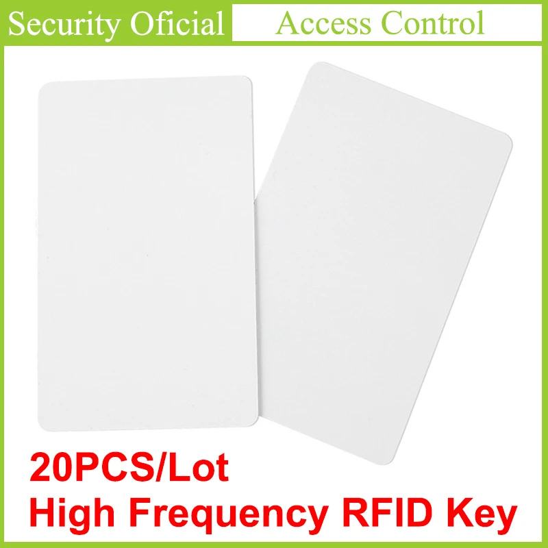 20 штук 13 56 МГц бесконтактные IC карты Высокая Частота RFID ключ тег контроль доступа карта белый ПВХ Карта для