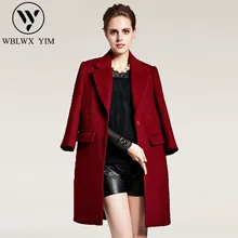 Высококачественное кашемировое пальто для женщин, модное однобортное шерстяное пальто, Свободное пальто для женщин, толстое теплое высококачественное шерстяное Смешанное пальто