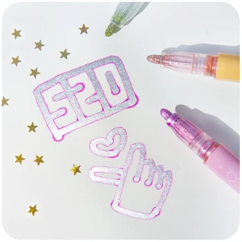 

8 pieces highlighter double line gel pen school stationary
