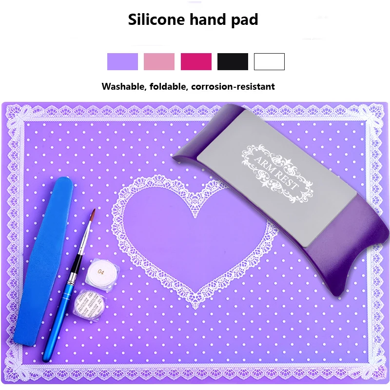 Tanie Silikonowy składany Nail Art mata na stół podkładka ręczna poduszka