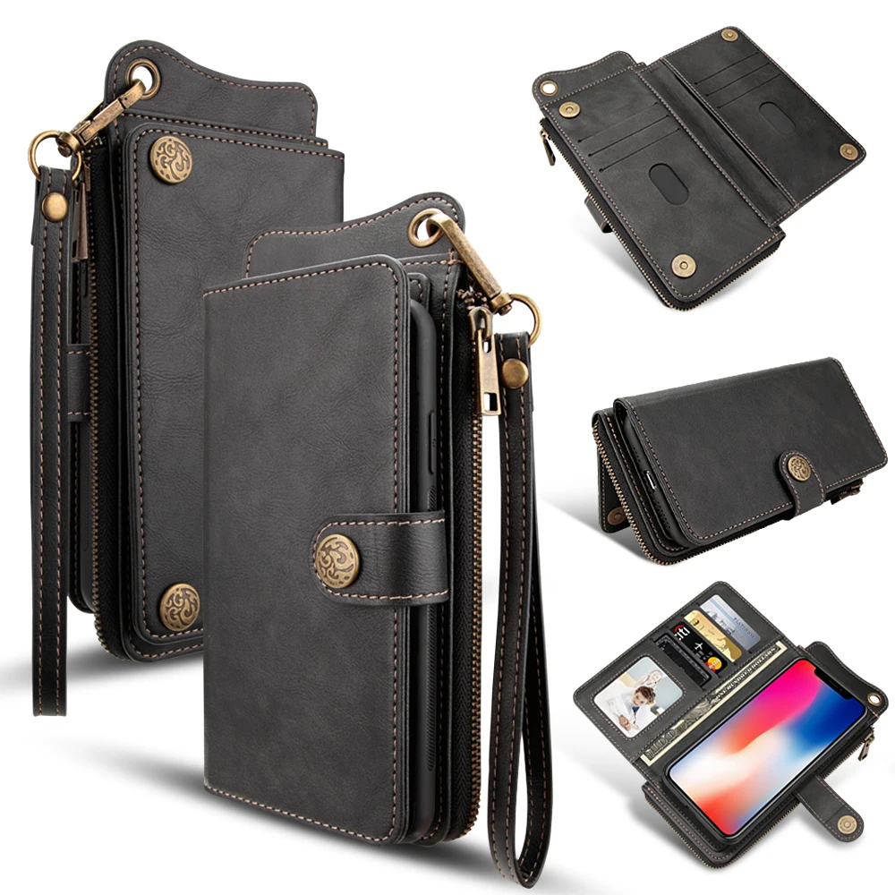 Wallet Style Cover for Apple IPhone 7 8 Plus Luxury Leather Phone Flip Case X XS Max XR Business with Card Pocket | Мобильные