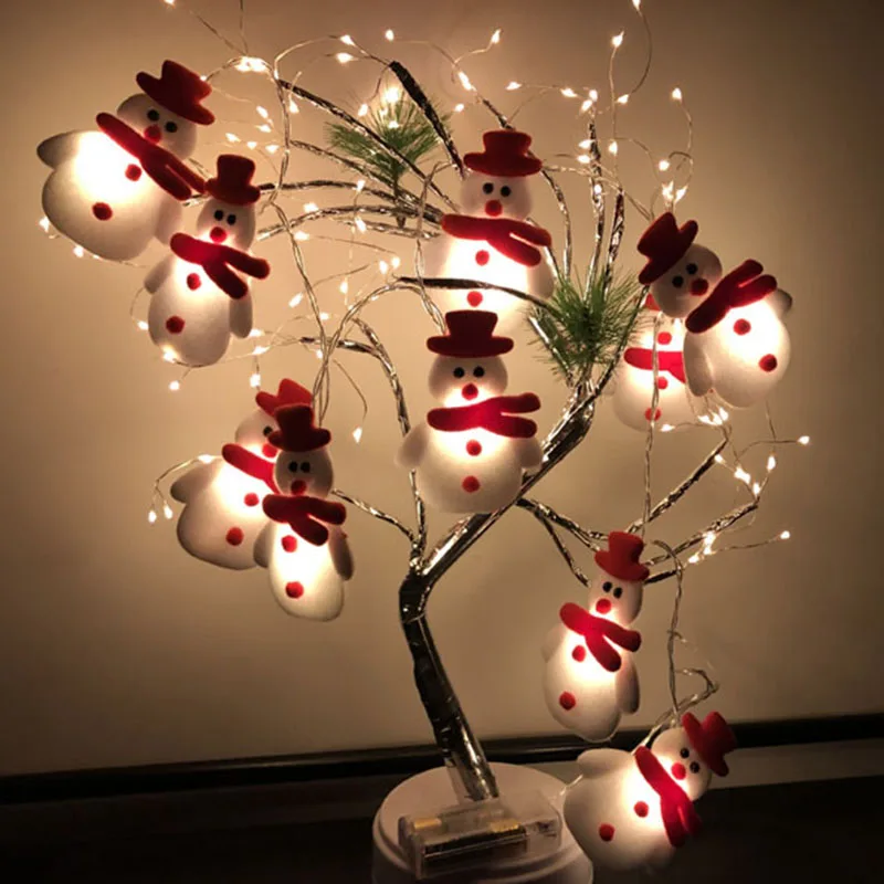 Christmas Snowman Light LED Decoration String Lights Deer Santa Claus Light String Indoor Outdoor Holiday Party Decorations 2021