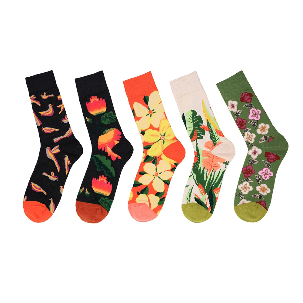 

Cute long socks cartoon birds flowers retro socks university dormitory socks designer socks skateboard socks