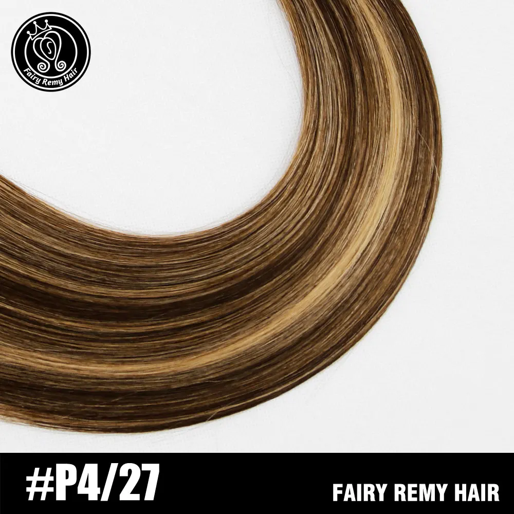P4-27 Сказочные волосы remy 22 дюйма настоящие европейские прямые человеческие волосы пучки 100 г/шт. уток темно-коричневый цвет человеческие волосы remy - Цвет: P4-27