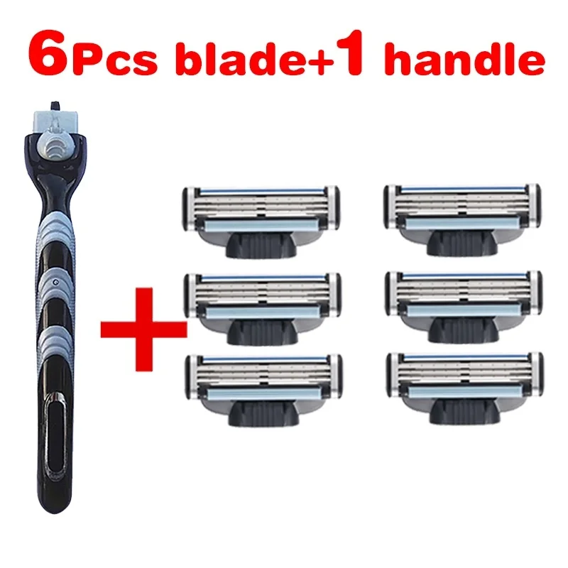 7pcs Высокое качество 2 шт./Букет невесты 6 штук в партии 10 шт 1 ручка лезвие стали углерода комбо лезвие бритвы 3 Слои бритва электрическая бритва для лица бритва электрическая бритва для Для мужчин - Цвет: 7pcs