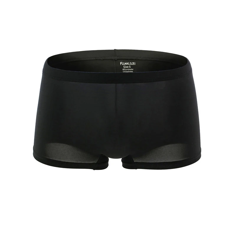 6PCS Sexy Male Underwear Solid Ice Silk Breathable Soft Simple Style Man Boxers U Pouch Cueca Calzoncillos Underpants Trunks