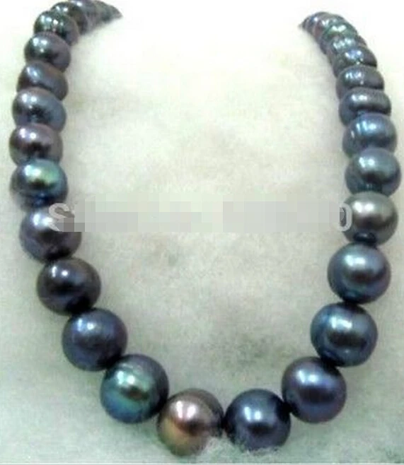 1003+++noblest 17&quot 12-13mm natural tahitian peacock green pearl necklace | Украшения и аксессуары