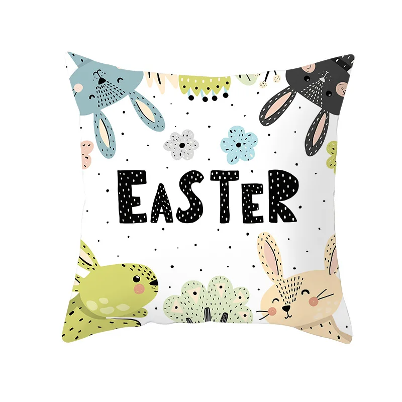 45*45Cm Happy Easter Decorations For Home Bunny Easter Eggs Polyester Pillowcase Party Decorations Easter Rabbit Decor 45*45Cm Happy Easter Decorations For Home Bunny Easter Eggs Polyester Pillowcase Party Decorations Easter Rabbit Decor