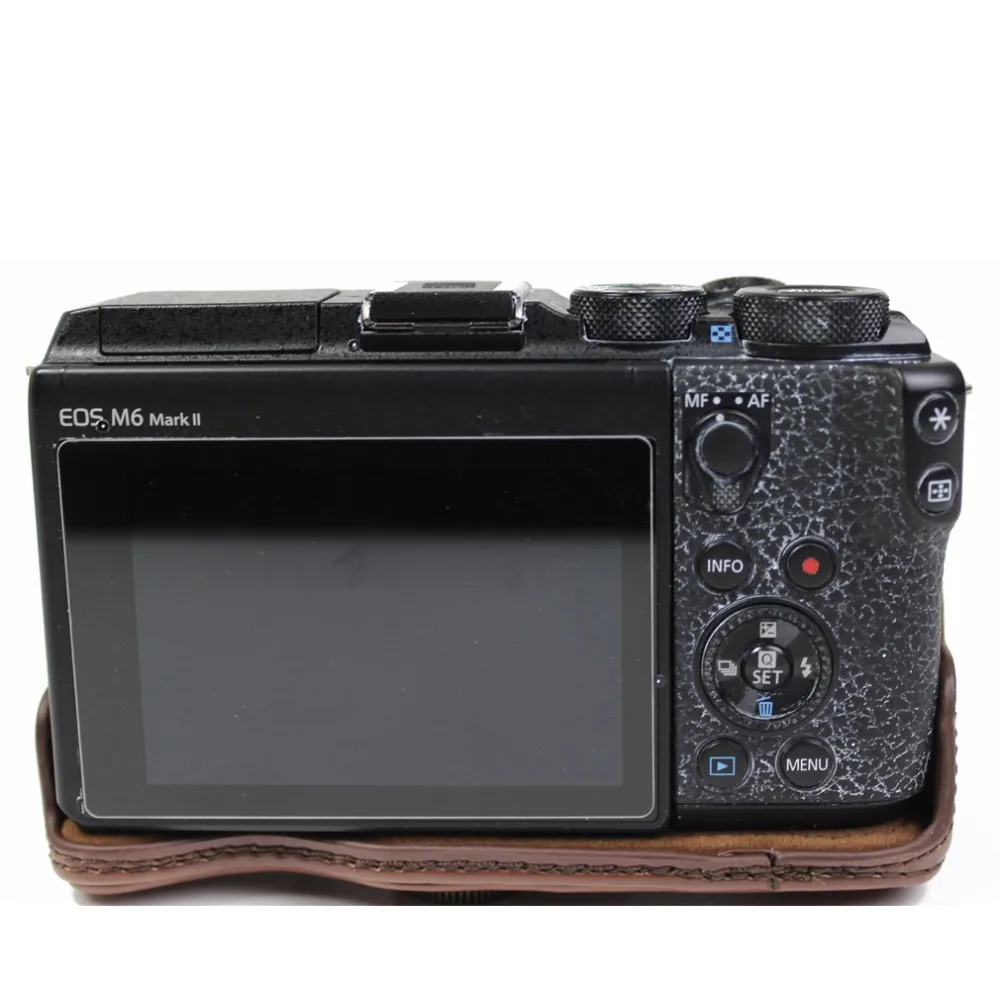 Чехол для цифровой камеры из искусственной кожи для Canon EOS M6 mark ii m6 ii 15-45 мм с ремешком