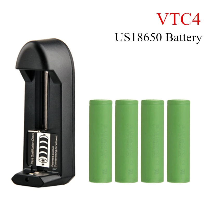 

3.7V 18650 Vape Battery VTC4 US18650 2100mAh 30A Rechargeable Li-ion Battery For Electronic Cigarette Mods with EU/US Charger