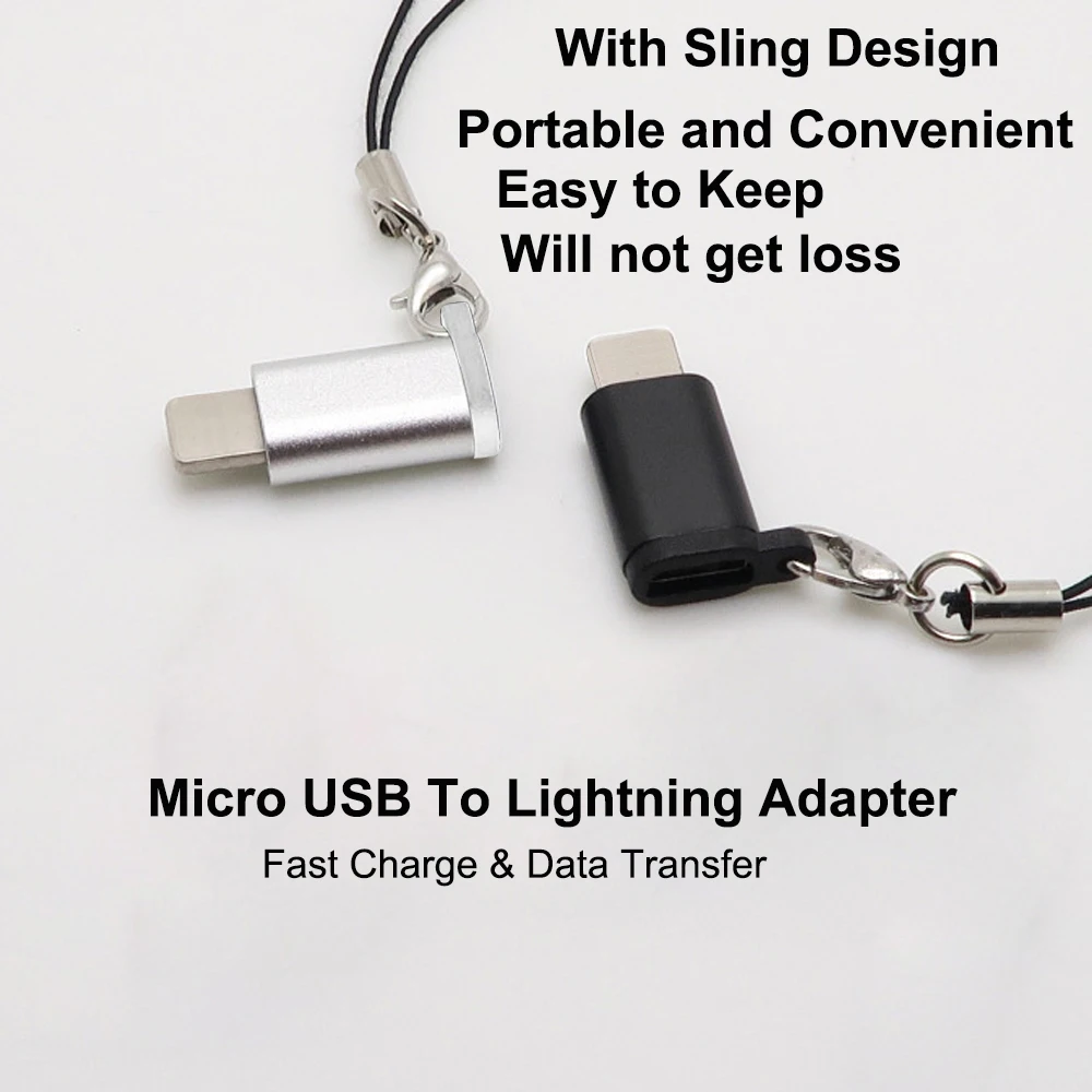 VOXLINK Adapter Micro USB To Lighting 8Pin For Apple Adapter With Key Chain For iphoneX XS XR 6 7Plus Sync Charger OTG Converter