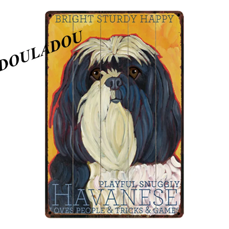 [Douladou] животное собака металлический знак для бара Pet Shop табличка винтажная металлическая жестяная вывеска собака модный красивый постер домашний декор 30*20 см - Цвет: 19