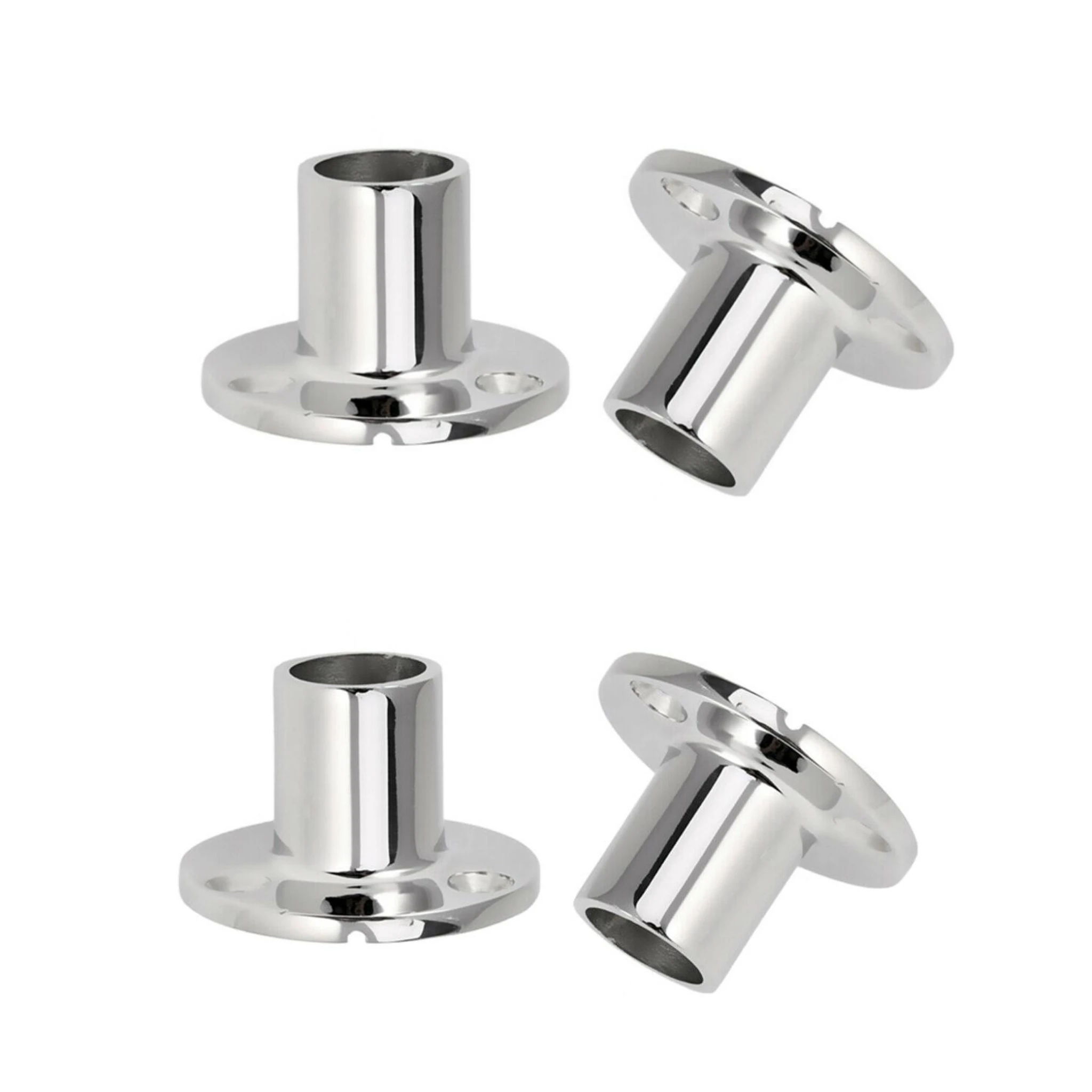 4X Boat Hand Rail Fittings 90 Degree 7/8" Round Base Marine Stainless Steel Fine
