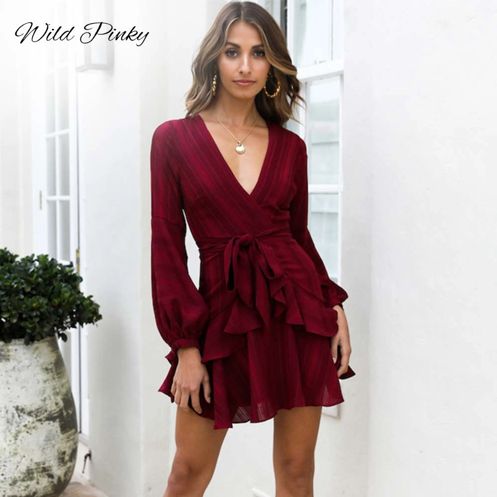 burgundy winter dress