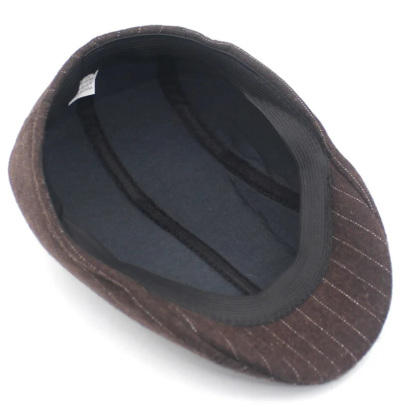 Rzxkad 2019 New Retro Adult Berets Men Striped Cabbie Flatcap Hats for Womens Spring Summer Newsboy Cap