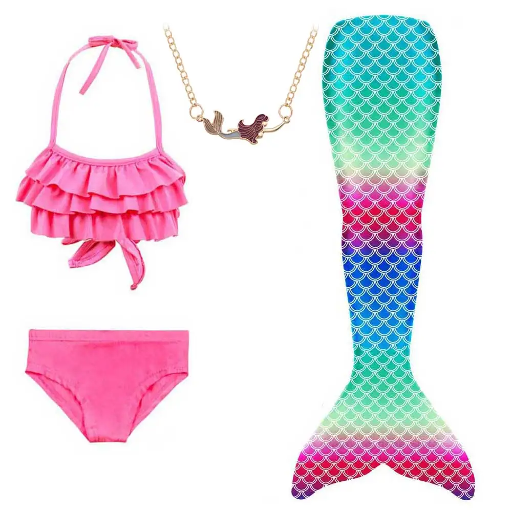Girls Cosplay Swimming Dress And Bikini Costume Swimmable Mermaid Tails