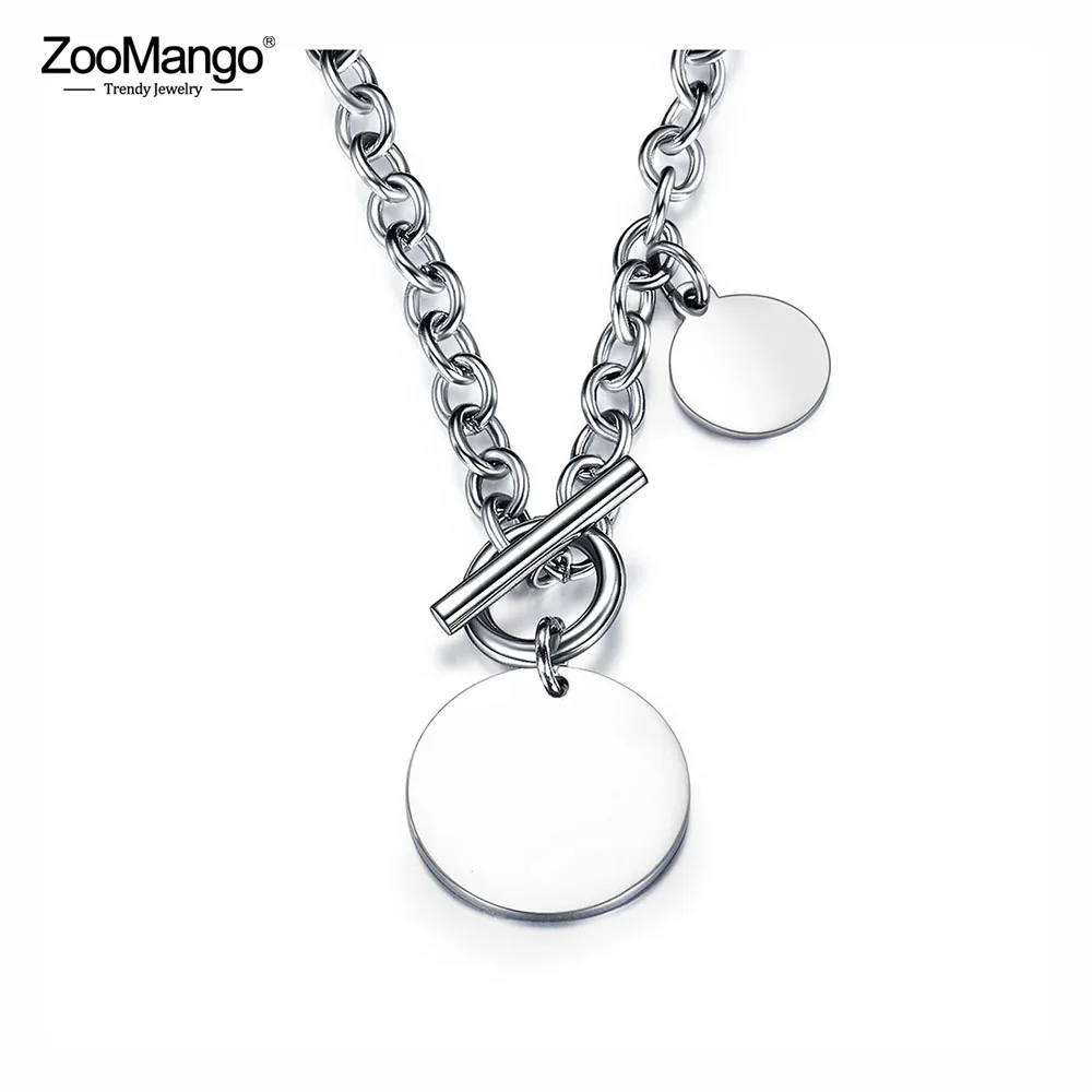 ZooMango хип-хоп/Рок Титан Нержавеющая сталь глянцевый круглый талисман кулон