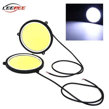 

LEEPEE Car LED Day Light Accessories DRL Round COB LED Light Flexible Daytime Running Light Car External Lights Universal 2PCS