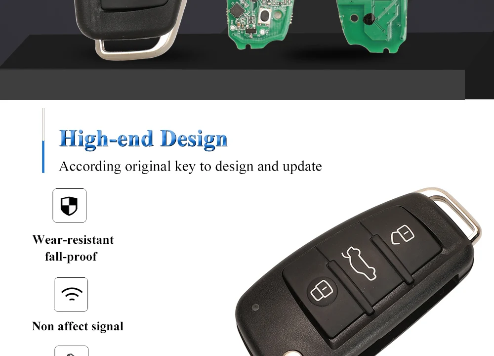 Chiave/Telecomando Per Audi A1 Q3 8x0 837 220 8x0837220d 8x0837220c - 3btn 315mhz 434mhz Id48 Go Prossimità Flip Audi - Hc16770aee570465abe680a8391fdeda5S