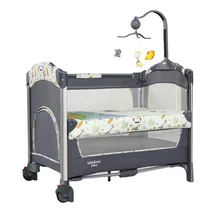 Berceau pour bébé, Installation gratuite, rangement facile, transformateur de lit réglable en hauteur, chaises à bascule pliables pour bébés