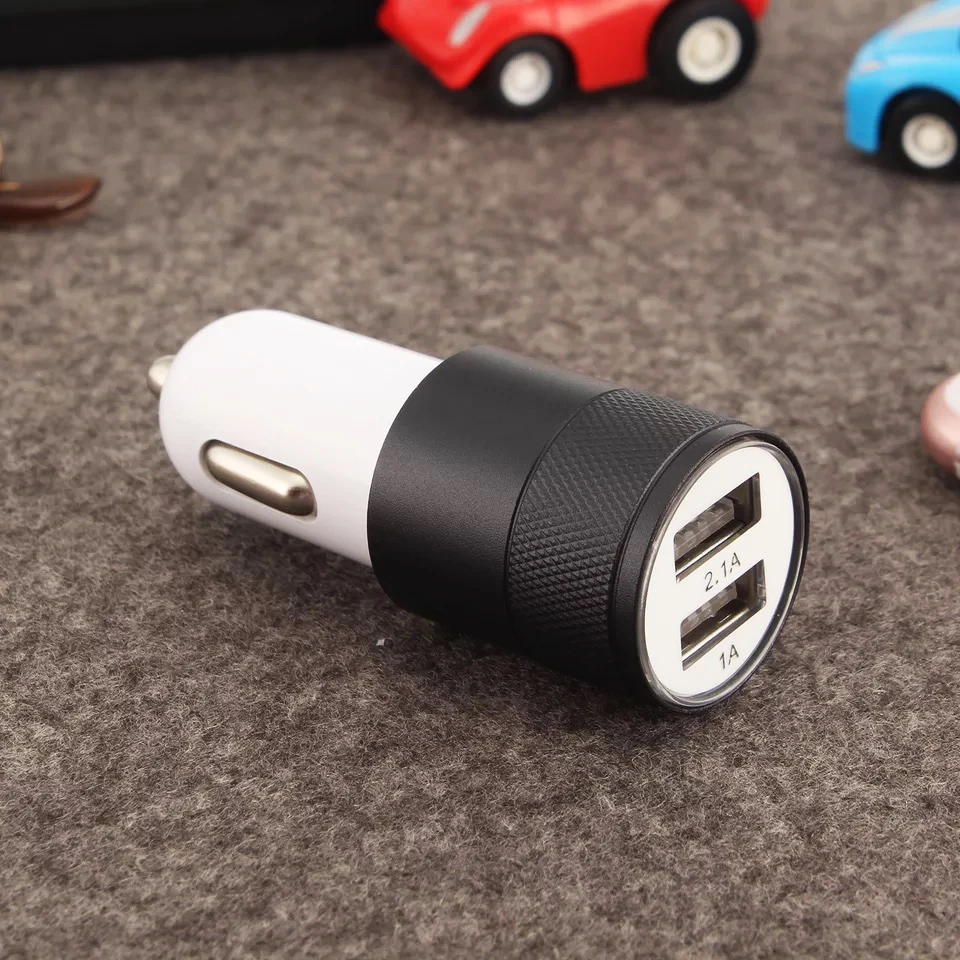 Адаптер в прикуриватель с 2 USB портами и LED подсветкой (DC 5V 2.1/1 А)|Зажигалка| |