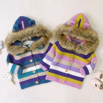 

8 Styles Baby Clothes Kids Sweater Autumn Baby Boy Girl Cardigan Striped Print Knitted Warm Sweater Casual Outerwear Hot