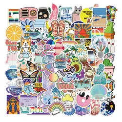 50/100PCS/PACK VSCO Girl Stickers Aesthetic Manga Kpop Kawaii Cartoon Diary Scrapbook Notebook Guitar Laptop Stationery Sticker