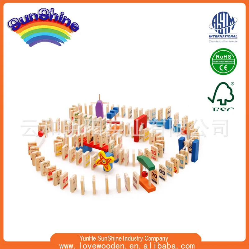 

2016-Early Childhood Educational 100 Pieces Preschool Education Chinese Characters with Numbers Domino Children Product Wooden