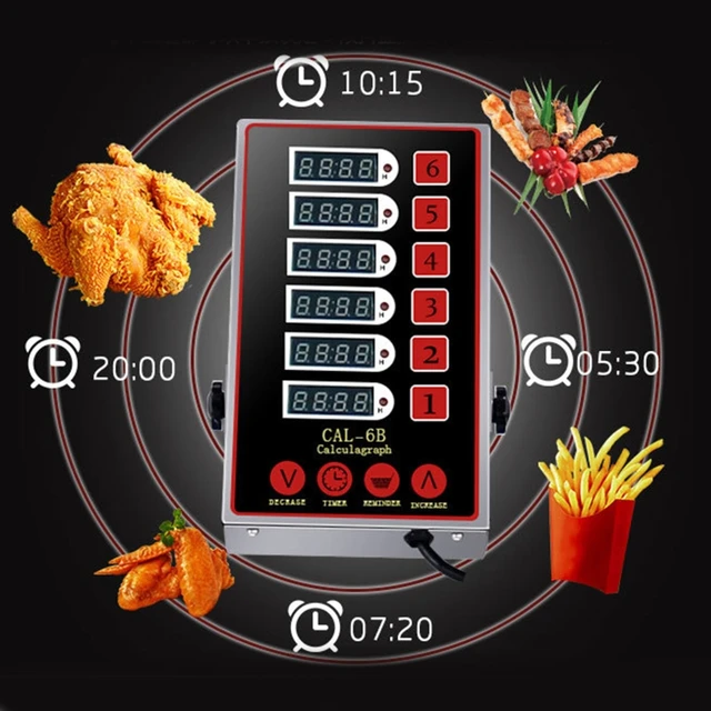 6 Channels Kitchen Timers Commercial Cooking Timer, Restaurant Timer Y5JC