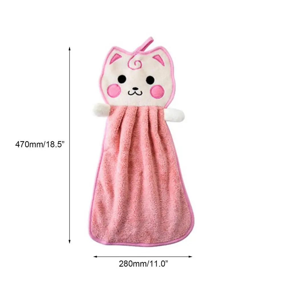 Pink 1 шт. кухонное полотенце детское полотенце для рук мягкое плюшевое бантик животное подвесное полотенце для купания кухня ручная Сушка Полотенце - Цвет: Pink